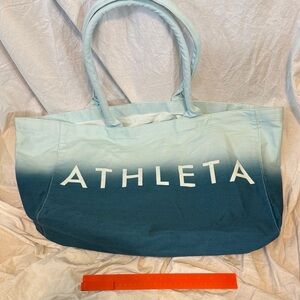 Athleta Teal and White Ombre Tote
